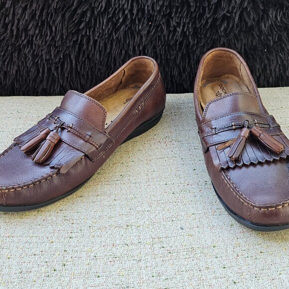 Dockers Men Brown Leather Upper Freestone Slip On Moccasin Shoes Size 9M main image 12